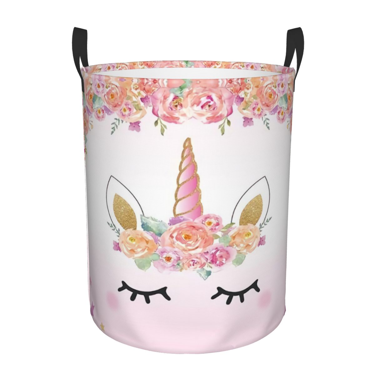 Baby Products Hamper - Benutzerdefinierter Wäschekorb mit niedlichem Einhorn-Cartoon-Muster, zusammenklappbar,