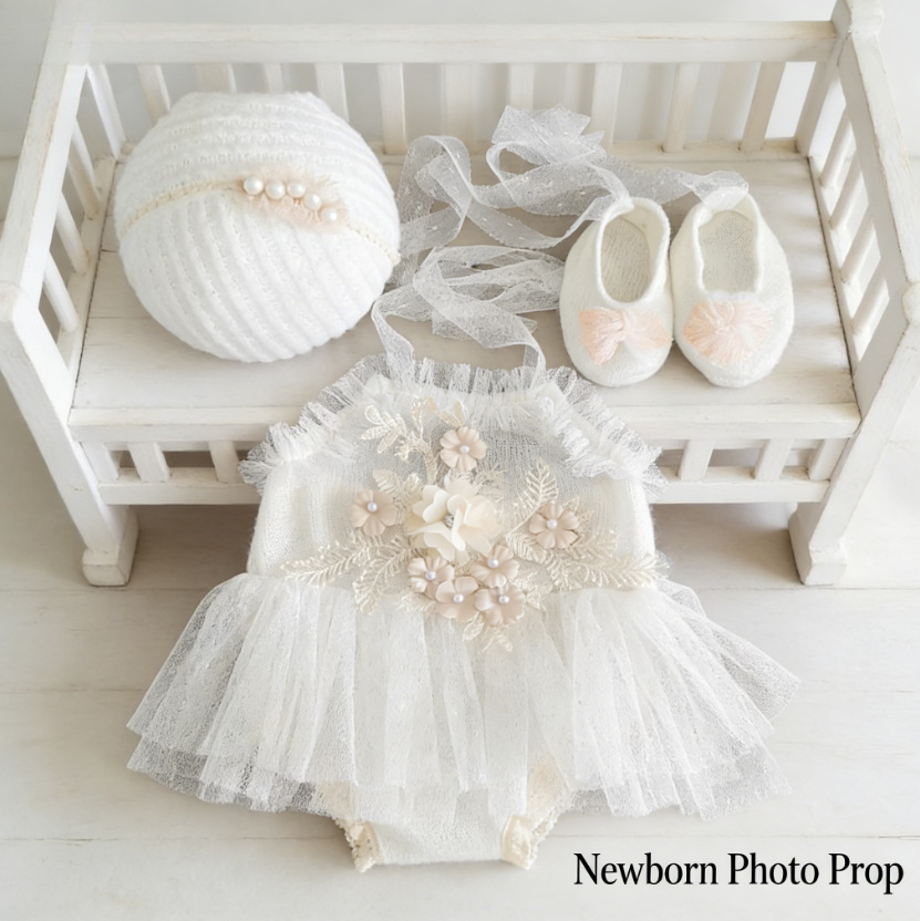 Baby Products Photoshoot - Neugeborenen-Fotografie-Requisiten Schwanen-Spitzen-Outfit-Set für Baby-Fotoshootings im Studio